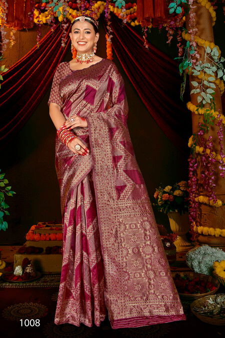 Sunaina Vol 3 Saroj 1001 To 1008 Designer Organza Silk Saree Wholesale In Delhi
